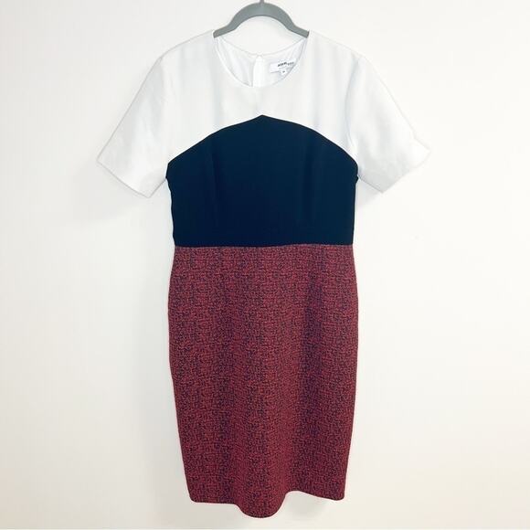 Jason Wu Collective Red Jacquard Colorblock Short Sleeve Mini Dress Size 12 - Picture 3 of 8